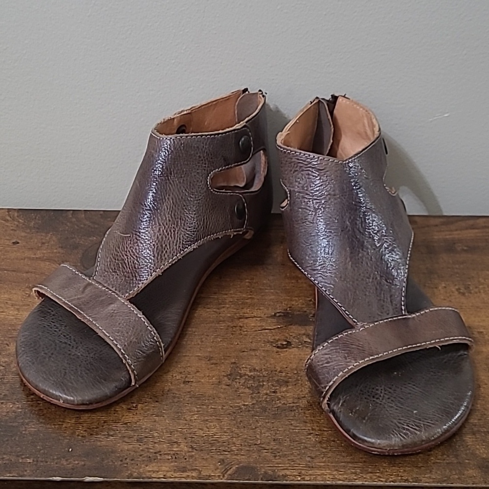 BED|STU Rustic Distressed Leather Brown Sandals size 6.5